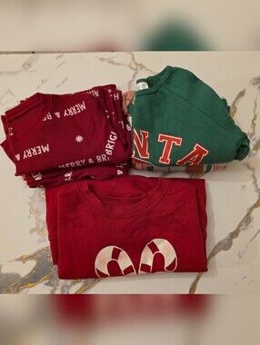 Lot Of 2 Christmas Pajama Sets, 1 Crew Neck
